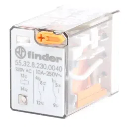 Finder Plug In Power Relay 230 V AC Coil 10 A Switching Current DPDT, 55.32.8.230.0040-image-8