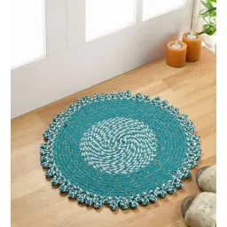 fine tex world Blue Polypropylene Max Absorbent 18X18 Inches Round Bath Mat-picture-32