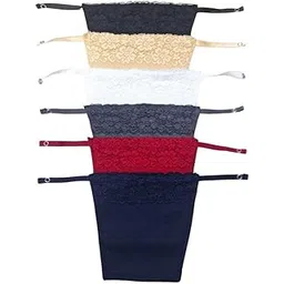 finesse miracle cami Cotton Clip-on Mock Camisole for Women. Deep Neck Cleavage Cover One Size Fits All. 95% Cotton 5% Lycra. Set of 6 - Black, Beige, White, Maroon, Navy Blue and Dark Grey-picture-16