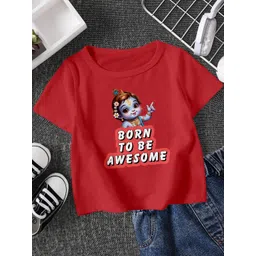 FIONAA TRENDZ Kids Typography Little Krishna Printed T-shirt-picture-31