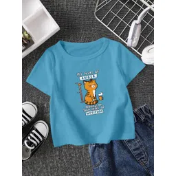 FIONAA TRENDZ Kids-Unisex Blue Cotton Tshirts-picture-14