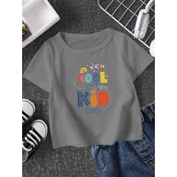 FIONAA TRENDZ Kids-Unisex Grey Cotton Tshirts-picture-30