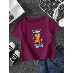 FIONAA TRENDZ Kids-Unisex Maroon Cotton Tshirts-picture-13