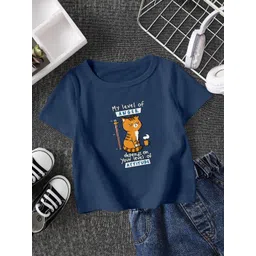 FIONAA TRENDZ Kids-Unisex Navy Blue Cotton Tshirts-picture-41