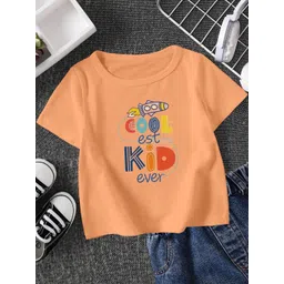 FIONAA TRENDZ Kids-Unisex Peach Cotton Tshirts-picture-47