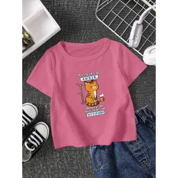 FIONAA TRENDZ Kids-Unisex Pink Cotton Tshirts-picture-34