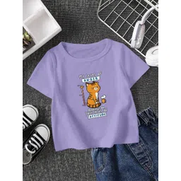 FIONAA TRENDZ Kids-Unisex Purple Cotton Tshirts-picture-44