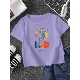 FIONAA TRENDZ Kids-Unisex Purple Cotton Tshirts-picture-48