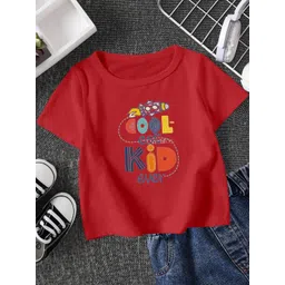 FIONAA TRENDZ Kids-Unisex Red Cotton Tshirts-picture-37