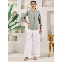 FIORRA Women Hem Design Lace Palazzos-picture-38