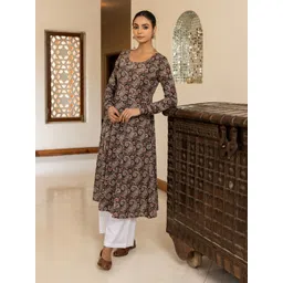 FIORRA Women Paisley Printed Mirror Work Kurta-picture-36