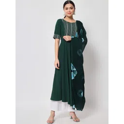 FIORRA Women Poly Crepe A-lIne Kurta with Dupatta-picture-29