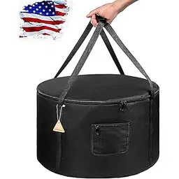 Fire Pit Carry Bag for Portable Fire Pit Round Fire Pit Cover Waterproof With Carry Handle 600D Oxford Cloth Shield Fire Pit Cover Fits 19-Inch Diameter Outdoor Propane Gas Fire Pit 1 Pcs Black-picture-25