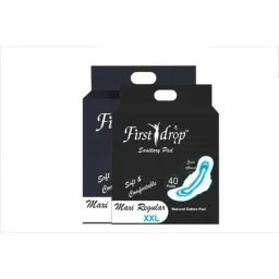 First drop 40 Pcs Cotton Biodegradable Organic Sanitary Pads Set with 500ml Absorption, Size: XXL (Pack of 2)-picture-44
