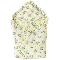 FIRST IN Baby Muslin Wrap Bed Soft Cotton Head Support | Portable, Foldable & Breathable - Yellow Zippy Zibra-image-13