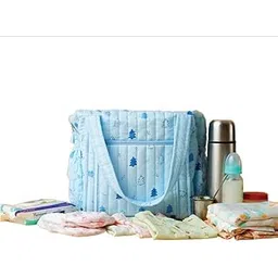 FIRST IN Muslin Diaper Bag for Moms | 40×28×14 cm Spacious Baby Essentials Bag | Eco-Friendly Lightweight Travel Diaper Organizer-picture-14