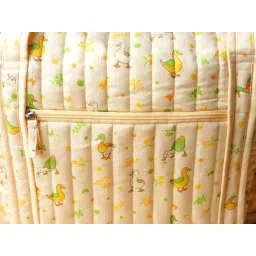 FIRST IN Muslin Diaper Bag for Moms | 40×28×14 cm Spacious Baby Essentials Bag | Eco-Friendly Lightweight Travel Diaper Organizer image 1