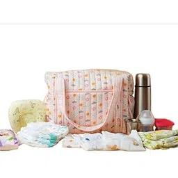 FIRST IN Muslin Diaper Bag for Moms | 40×28×14 cm Spacious Baby Essentials Bag | Eco-Friendly Lightweight Travel Diaper Organizer-picture-10