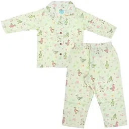 FIRST IN Printed Muslin Baby Night Suit Set-image-4