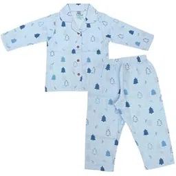 FIRST IN Printed Muslin Baby Night Suit Set-image-2