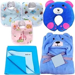 First Kick New Born Baby Gift Set Combo Pack for Baby Boys and Baby Girls Pack of 6 Pcs Blue Dogs-picture-31
