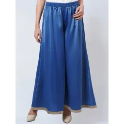 First Resort By Ramola Bachchan Azure Blue Wide Leg Pants With Lace-picture-17