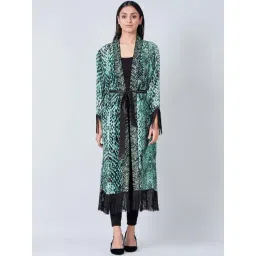 First Resort By Ramola Bachchan Green Animal Print Long Kimono-picture-11