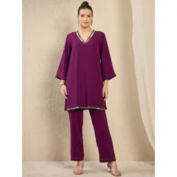 First Resort by Ramola Bachchan Hand Embroidered Top & Straight Pant Co-Ords-picture-21