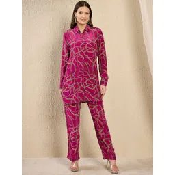First Resort by Ramola Bachchan Printed Round Neck Shirt With Trousers Co-Ords-picture-36