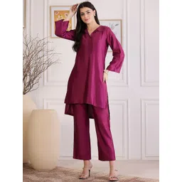 First Resort by Ramola Bachchan Shirt Collar Tunic & Trouser Set-picture-38