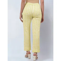 First Resort by Ramola Bachchan Women Checked Smart Mid-Rise Trousers image 4