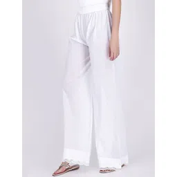 First Resort by Ramola Bachchan Women Comfort Cotton Wide Leg Trousers-picture-15