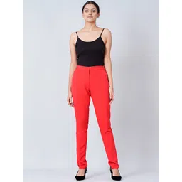 First Resort by Ramola Bachchan Women Mid-Rise Smart Slim Fit Trousers-picture-35