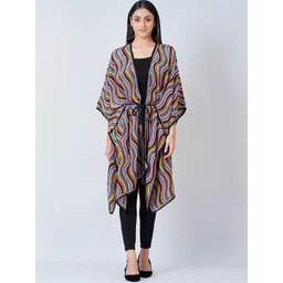 First Resort by Ramola Bachchan Women Printed Longline Tie-Up Shrug-picture-24