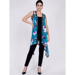 First Resort by Ramola Bachchan Women Printed Sleeveless Longline Shrug-picture-18