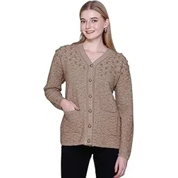 first sleep Women Woolen Knitted Cardigan Sweater with Front Button Closure Pockets Cozy Winter Wear for Casual Office Travel Soft Warm Woolen Sweater for Women Layering Everyday Outfits-picture-31