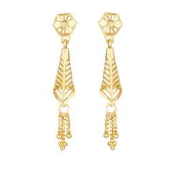 FirstBlush Gold-Tone Chevron Cut Dangler Earrings Screw-Back Long Drop Traditional Jewellery-picture-30
