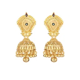 FirstBlush Traditional Temple Jhumka Earrings Gold-Tone Screw-Back Heavy Danglers for Women-picture-40