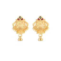 FirstBlush Traditional Tribal Drop Earrings Push-Back Gold-Tone Festive Studs with Danglers-picture-15