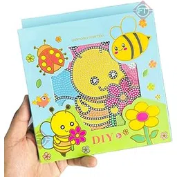 Firstly 5D Bee Wooden Frame Arts and Crafts Diamond Painting Kits for Kids Art by Number Kits for Children Gem Painting for Kids, Beginners-picture-12