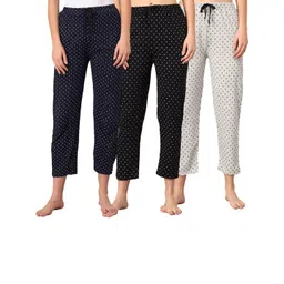 FIT N FAME Pack of 3 Women Printed Relaxed Fit Cotton Pyjama-picture-22