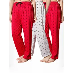 FIT N FAME Women Pack Of 3 Cotton Printed Pyjamas-picture-42