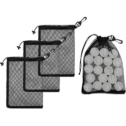 fitcozi Mesh Drawstring Bag With Clip and Toggle Closure - For Snorkeling, Foraging, Sports - Multi-Use Set of 4 (Black, 8 x 11 inch)-picture-22