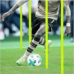 Fitfix® Agility Slalom Poles Football Training Foldable Unisex Adults- Set of 4 Ps(5 ft x 25 mm) 60 Inch with Steel Nails Speed Agility Training Set Kids Adults Outdoor Sports Exercise Pet Training-picture-31