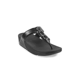 fitflop Women Black Embellished Leather Flatform Sandals-picture-33