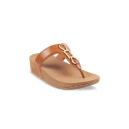 fitflop Women Tan & Gold Embellished Leather Wedge Heels-picture-22
