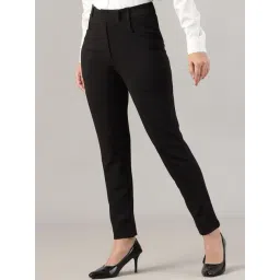 FITHUB Black Regular Fit High Rise Trousers-picture-25
