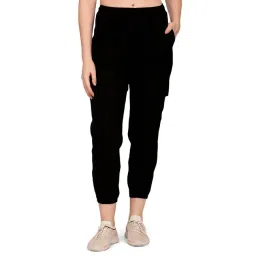 FITHUB Black Relaxed Fit High Rise Joggers-picture-18