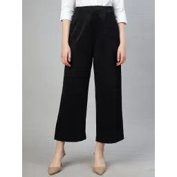 FITHUB Black Relaxed Fit High Rise Trousers-picture-19
