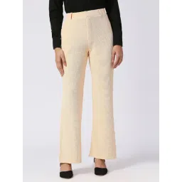 FITHUB Cream Regular Fit High Rise Trousers-picture-42
